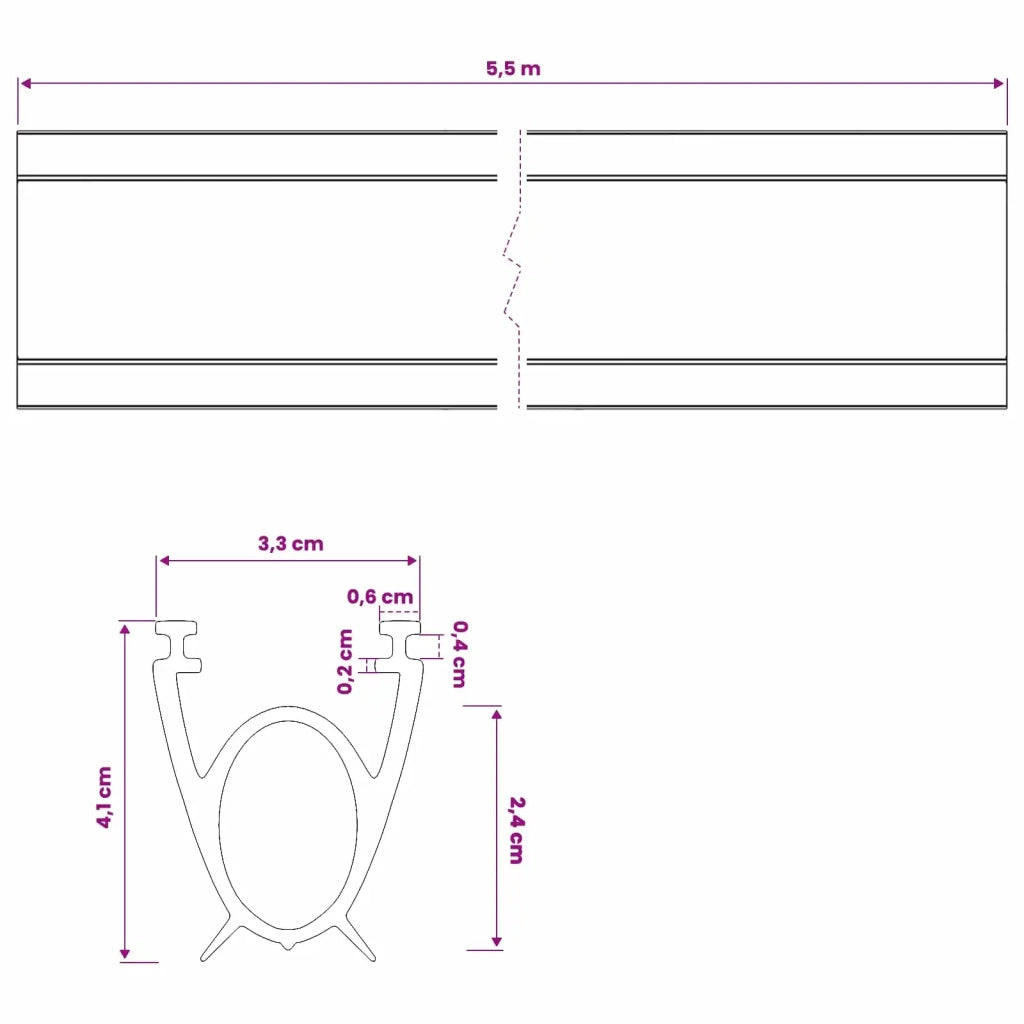 Sigillo Porta Garage Nero 41 x 33 mm 5,5 m PVC 42038298