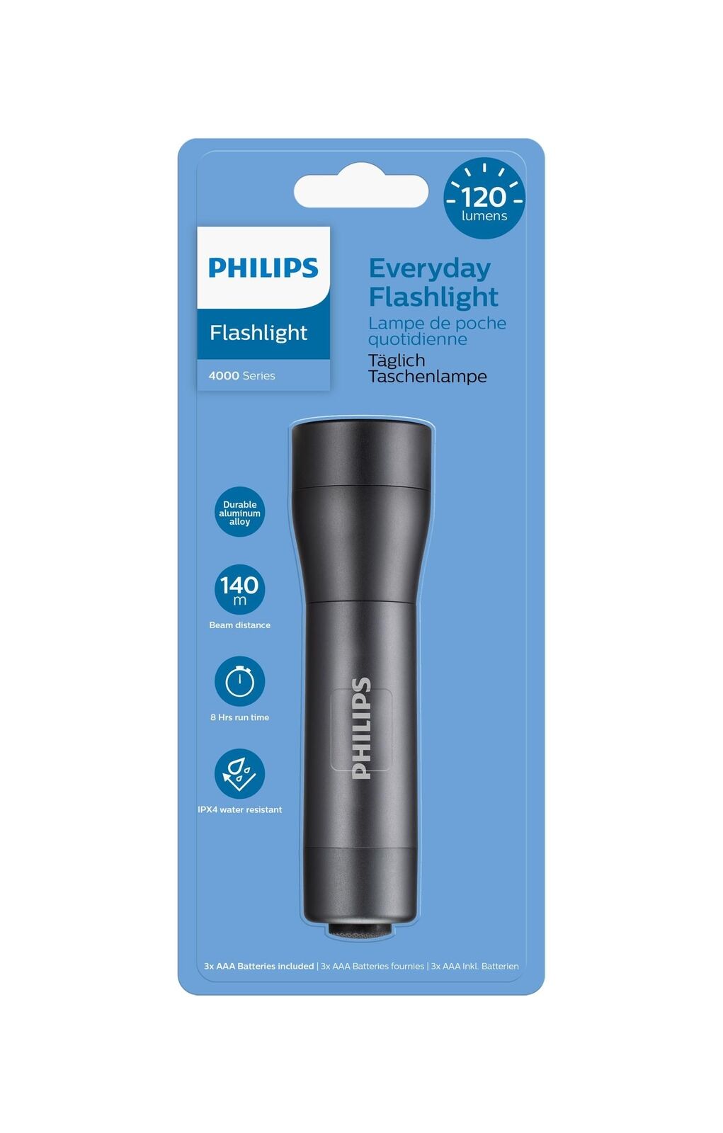 Philips 4000 series SFL4000T/10 torcia Nero Torcia a mano LED
