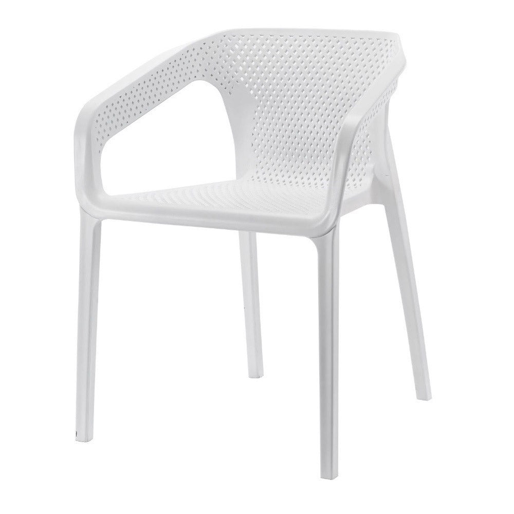 Set 4 Sedie da Giardino Impilabili 54x74x57 cm in Polipropilene Siena Bianca