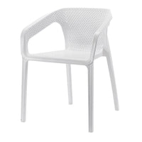 Set 4 Sedie da Giardino Impilabili 54x74x57 cm in Polipropilene Siena Bianca