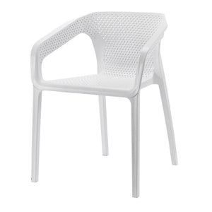 Set 4 Sedie da Giardino Impilabili 54x74x57 cm in Polipropilene Siena Bianca