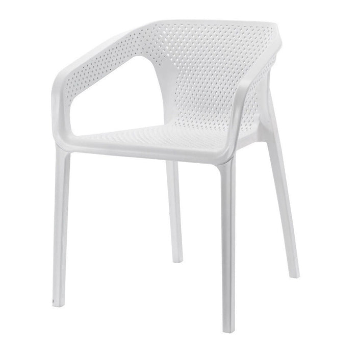 Set 4 Sedie da Giardino Impilabili 54x74x57 cm in Polipropilene Siena Bianca