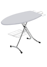 Asse da Stiro Rugby Profi 125x46 cm Salvaspazio Ampia Area con Ripiano Sottostante Gambe Triple in Acciaio