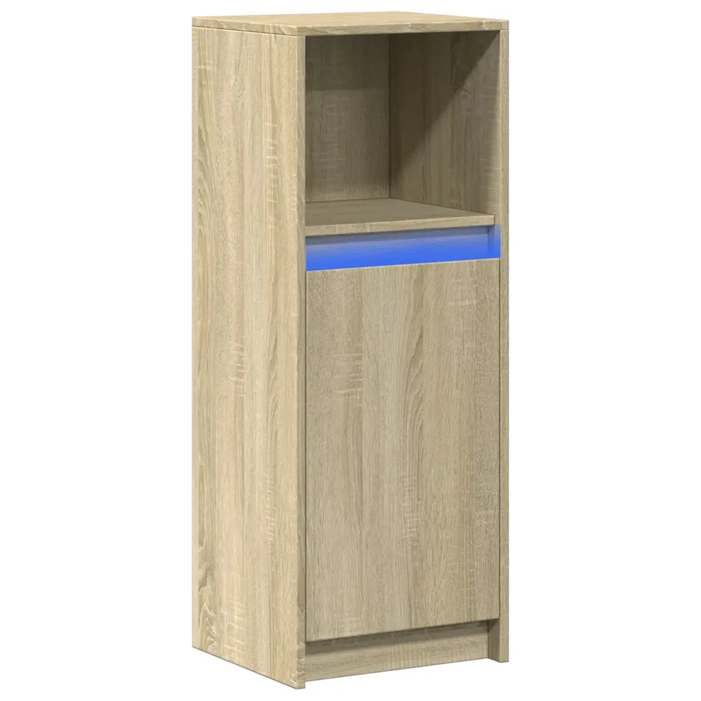 Credenza con LED-Buffet-Armadio da cucina Rovere Sonoma 38x34x100cm in Legno Multistrato