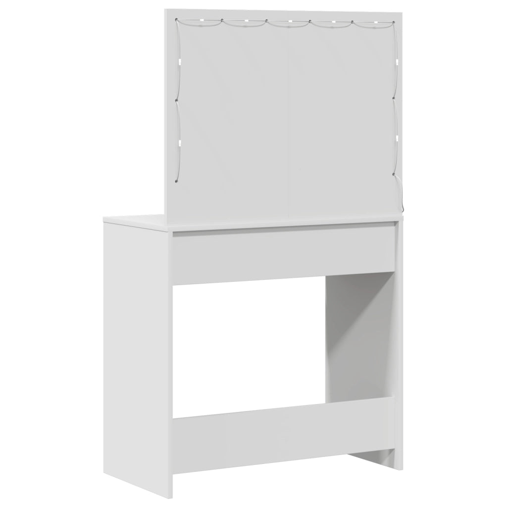 Tavolo da trucco con luci LED - Bianco, 78.5 x 41 x 135 cm