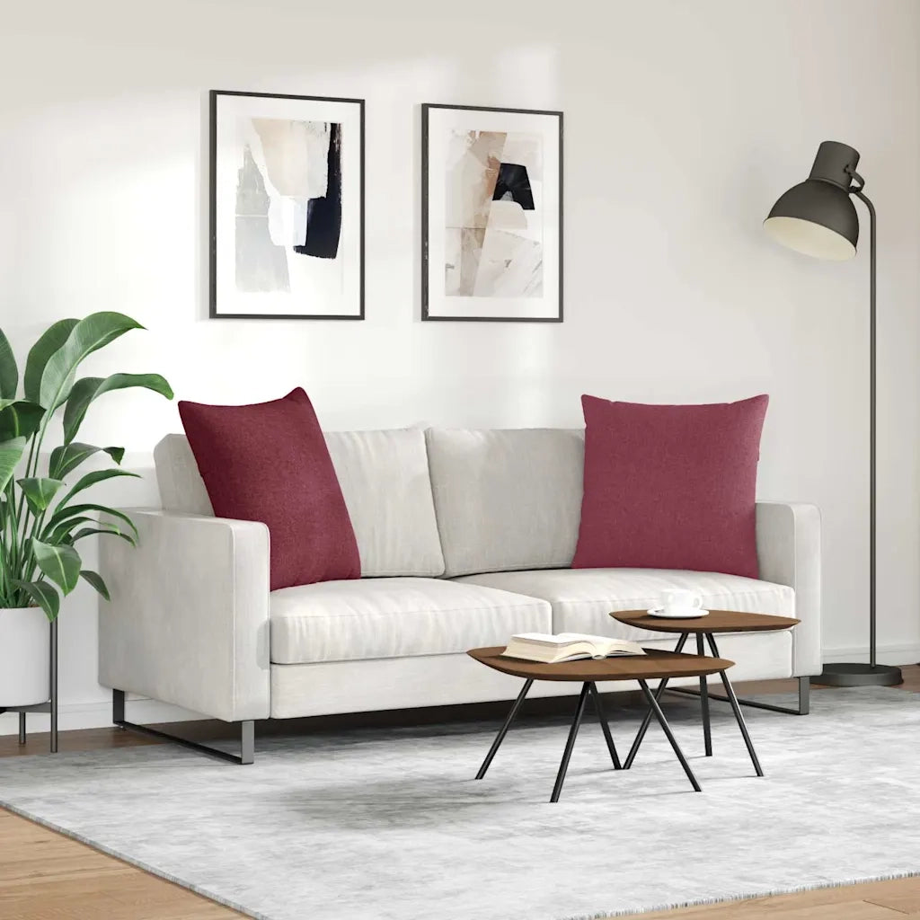 Cuscini da Divano 2 pcs Rosso Vino 60 x 60 cm Tessuto