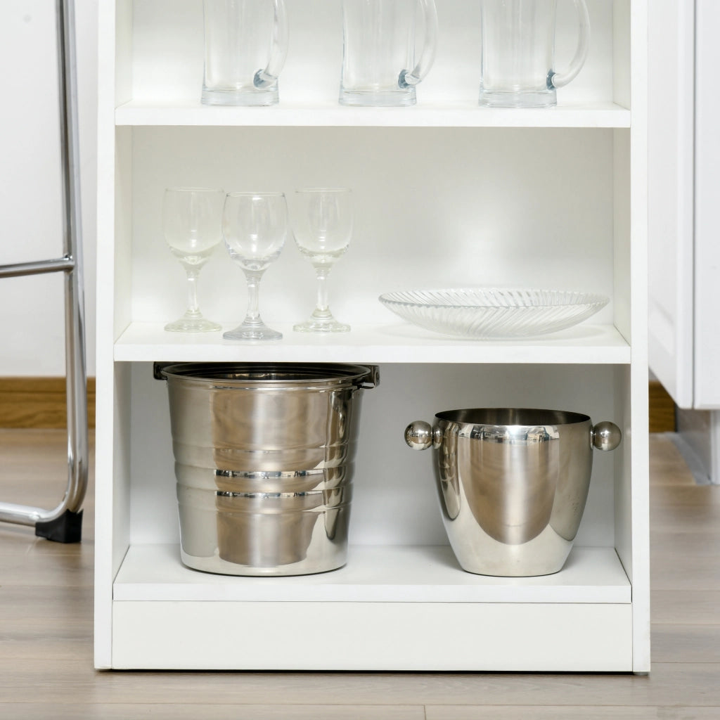 Tavolo da bar per 2 persone con 4 ripiani ¨C zephmum ¨C bianco e grigio 115x50x102.7cm