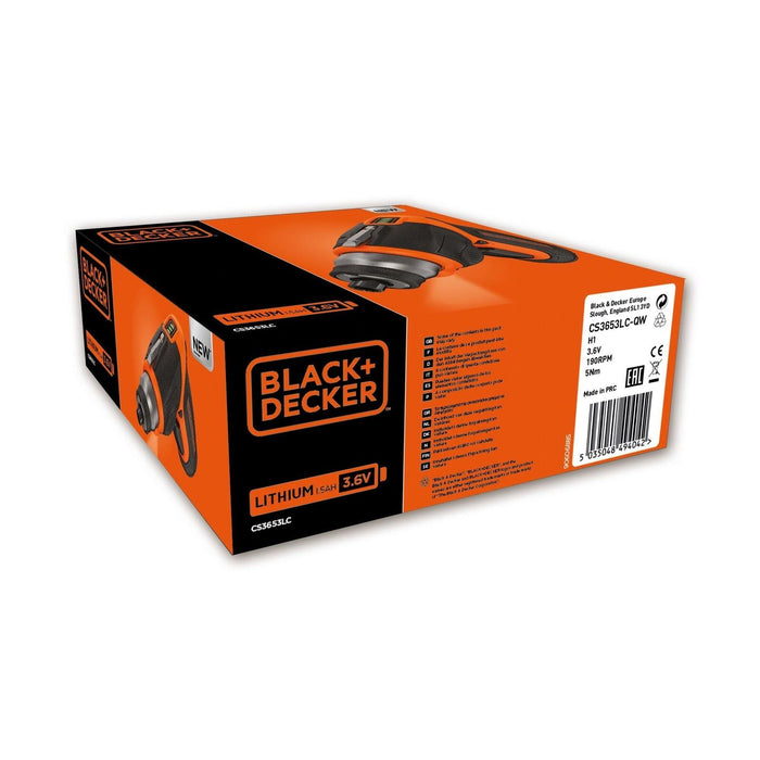 Black & Decker CS3653LC-QW cacciavite elettrico e avvitatore a impulso 190 Giri/min Nero, Arancione