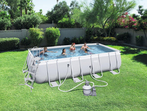 Bestway Power Steel Piscina mis.549x274x122 cm, pvc/tritech, effetto mosaico interno, include filtro a sabbia, copertura, scaletta, dosatore chimico ChemConnect
