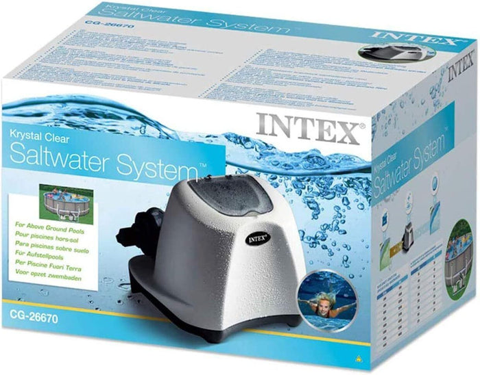 Intex 26670 Generatore Salino di Cloro Krystal Clear per Pompa Filtro 2650-12112 L-h Produzione Cloro 12 g-h per Piscine