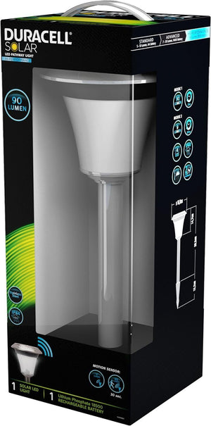 Duracell Lampada Led da Esterni con Picchetto in Vetro e Acciaio con Sensore di Movimento