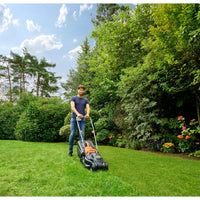 Black & Decker BEMW351-QS tagliaerba Tagliaerba a spinta Nero, Arancione