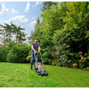 Black & Decker BEMW351-QS tagliaerba Tagliaerba a spinta Nero, Arancione