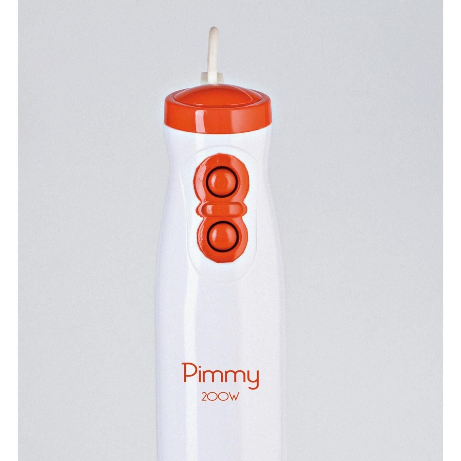 Ariete 881 Pimmy 200 - Frullatore a immersione - Gambo rimovibile e lame in Acciaio Inox - 2 velocità - 200 Watt - Bianco e Arancio