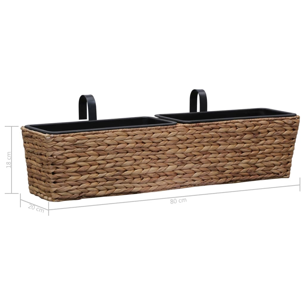 Set di 2 fioriere in giacinto d'acqua 39 cm marrone 02_0000881