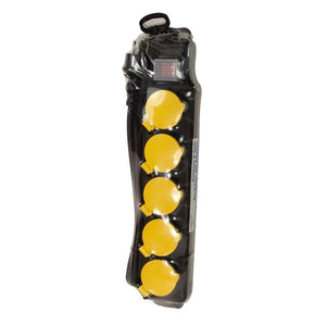 LogiLink LPS255 prolunghe e multiple 1,5 m 5 presa(e) AC Esterno Nero, Giallo