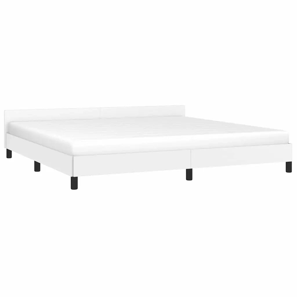 Giroletto con Testiera senza Materasso-Struttura Letto Bianco 200x200 cm 699017