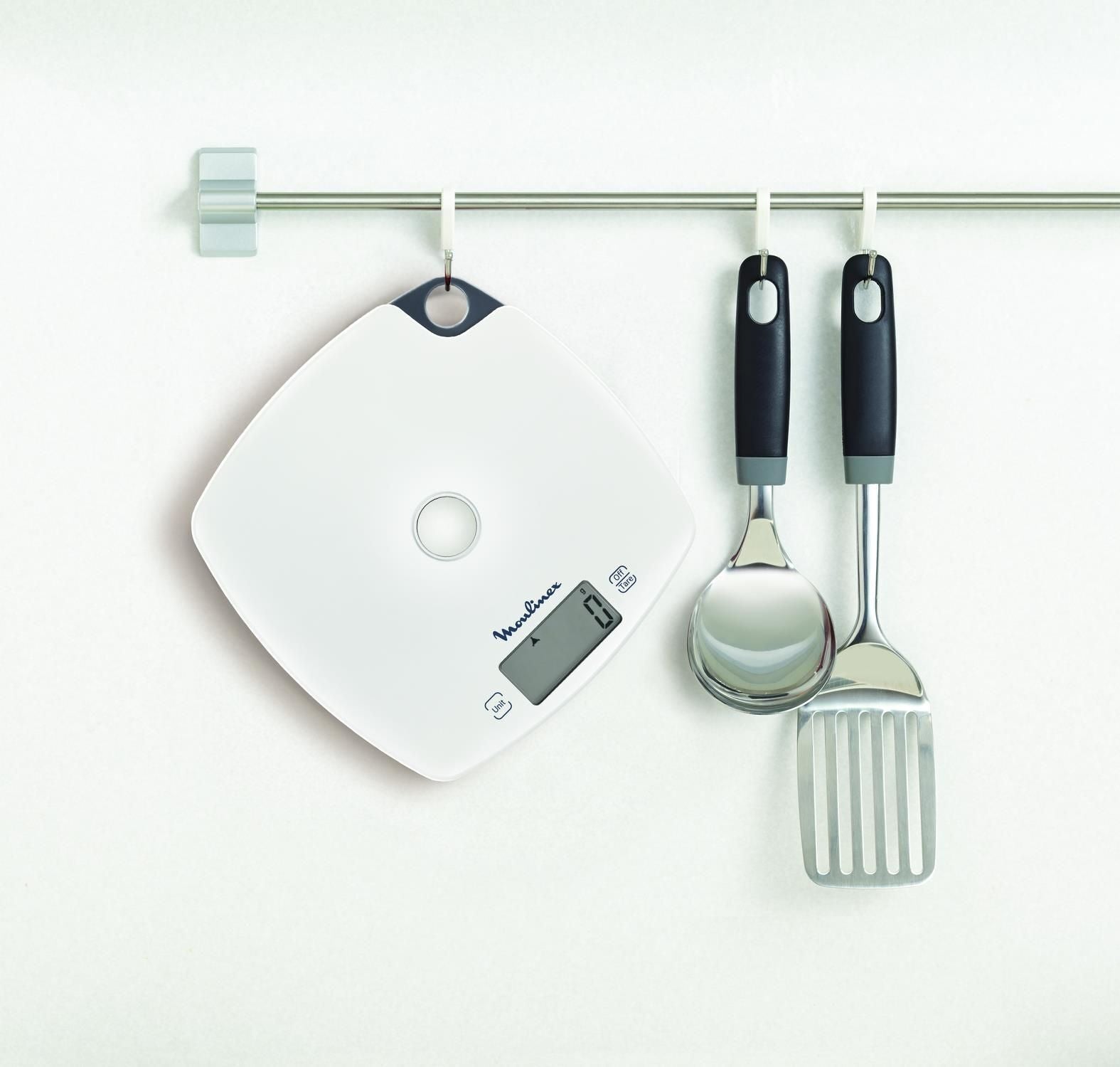 Moulinex BN1000 Grigio, Bianco Quadrato Bilancia da cucina elettronica