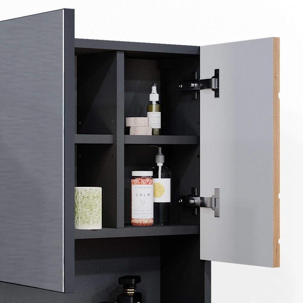 Vicco Specchio contenitore bagno Quercia dorata/antracite 54 x 55 cm