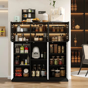 Credenza per cucina - Zephmum - 100x40x105 cm - Illuminazione integrata, 6 ante