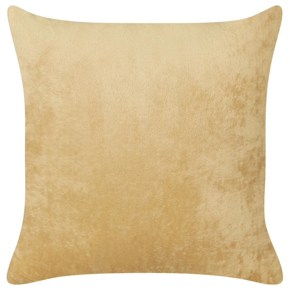 Set di 2 cuscini decorativi in pelliccia sintetica gialla 45 x 45 cm accessori d'arredamento motivo in rilievo