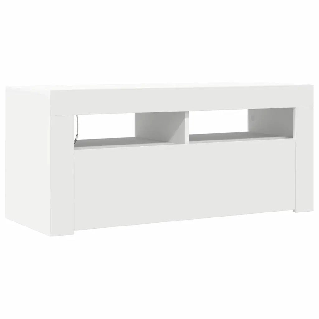 Mobile Porta TV con Luci LED Bianco 90x35x40 cm