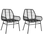 Sedie da Giardino Set 2 pz | Sedie da Esterno Polyrattan Nero