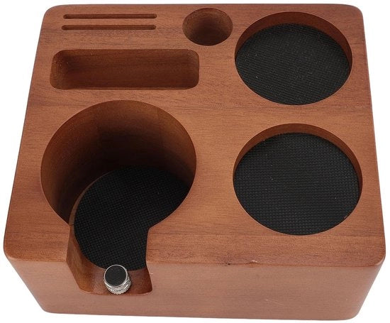 Stazione per la Miscela a 58mm - Supporto per Caffè in Legno Adattabile - Multifunzionale - Spazievendente - Organizzatore Stabile - Adatto per Diverse Macchine per Caffè - Supporto per Caffè
