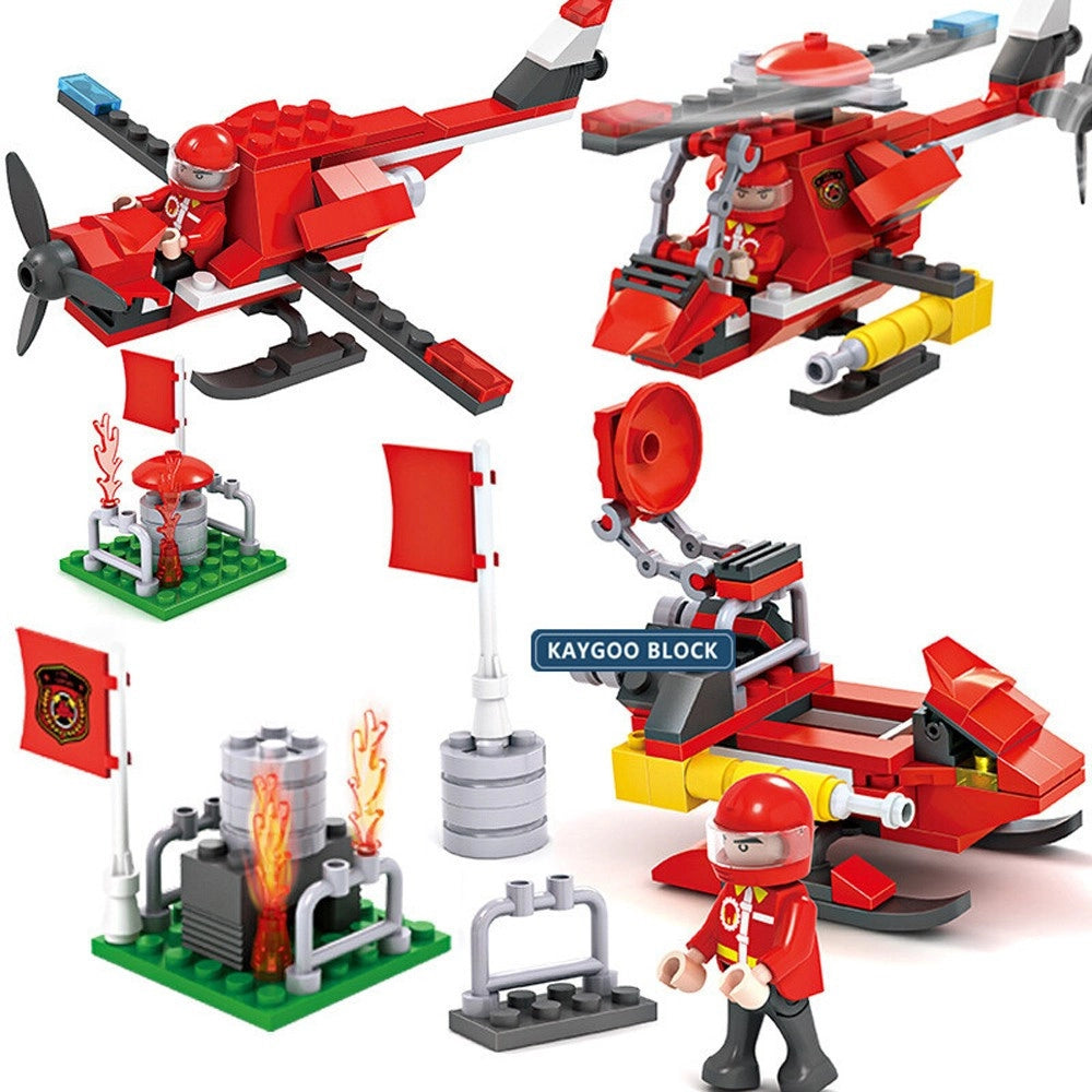 Trade Shop - Costruzioni Per Bambini Blocks Firefighters Pompieri Diy 8 Set Assortiti -