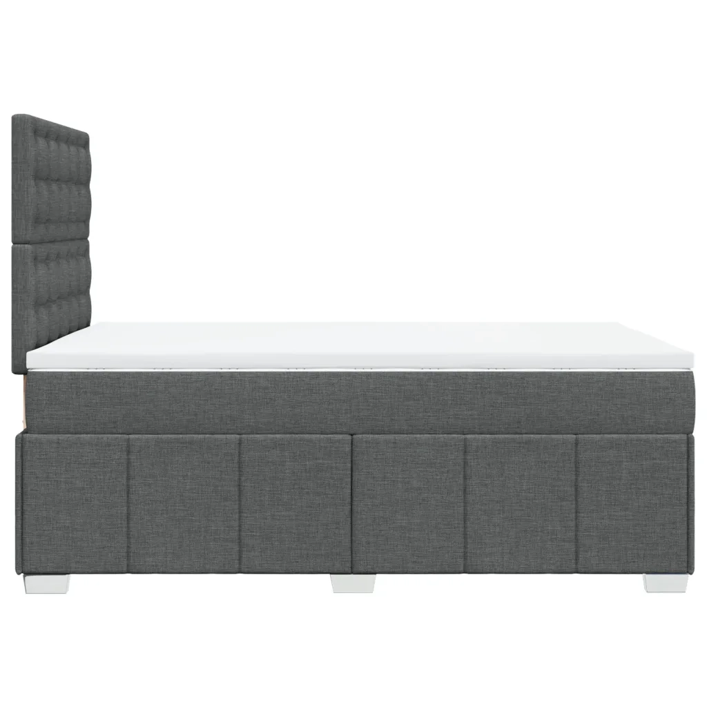 Giroletto a Molle con Materasso Grigio Scuro 120x200 cm Tessuto