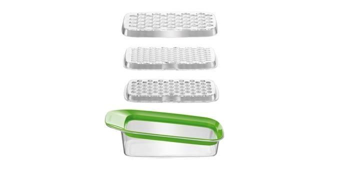 Tescoma 642744 grattugia e spiralizzatore manuali Verde, Trasparente