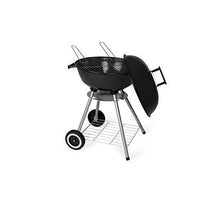 BBQ Barbecue Tondo con Ruote e Coperchio 50x49x73cm