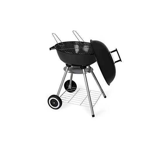 BBQ Barbecue Tondo con Ruote e Coperchio 50x49x73cm