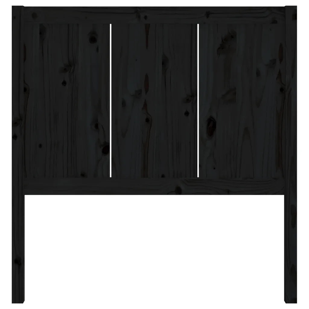Testiera per Letto Nera 95,5x4x100 cm in Legno Massello di Pino 818074