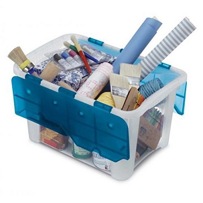 Terry Home Box 60 Armadietto portaoggetti Blu, Trasparente Rettangolare