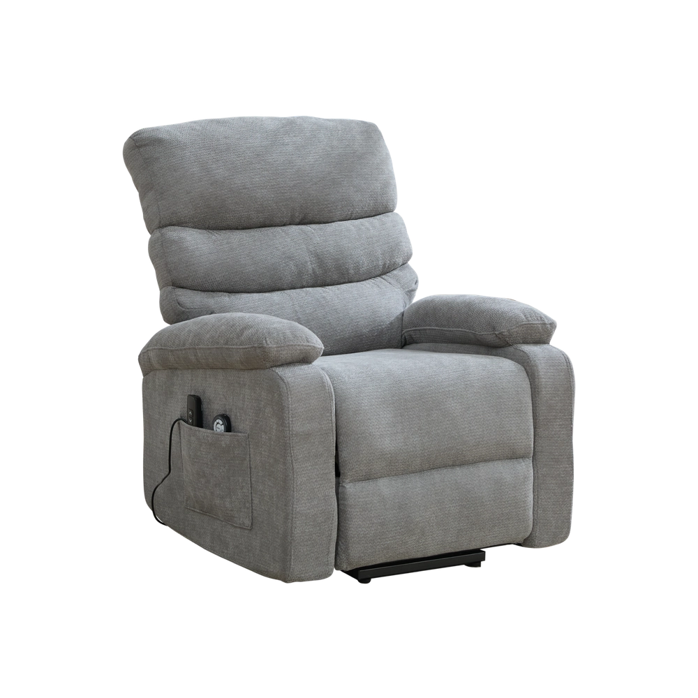 Poltrona Relax Elettrica Alzapersona Massaggiante con Poggiapiedi ¨C MINIMAL ¨C Grigio