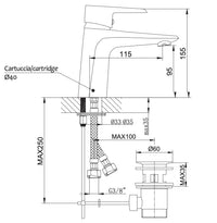 Rubinetto miscelatore per bagno lavabo