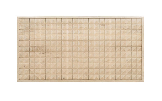 Testiera in legno massello di mango con motivo geometrico in rilievo