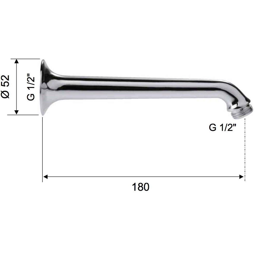 Braccio doccia pesante 20 cm