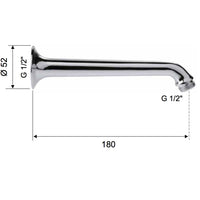 Braccio doccia pesante 20 cm