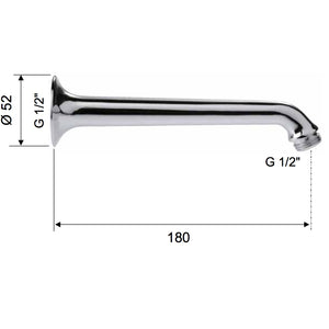 Braccio doccia pesante 20 cm