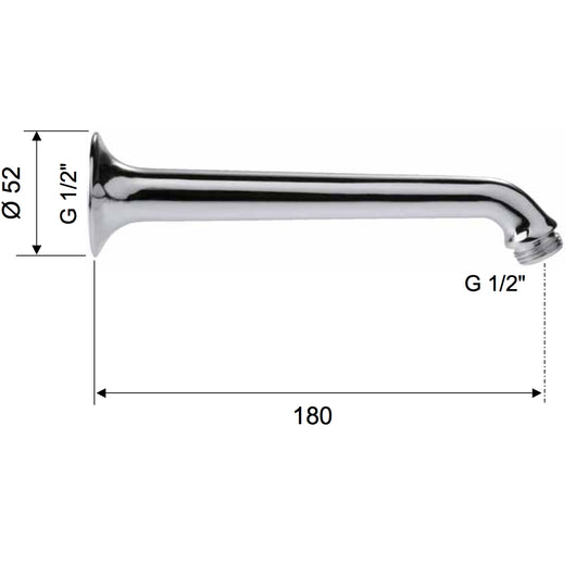 Braccio doccia pesante 20 cm