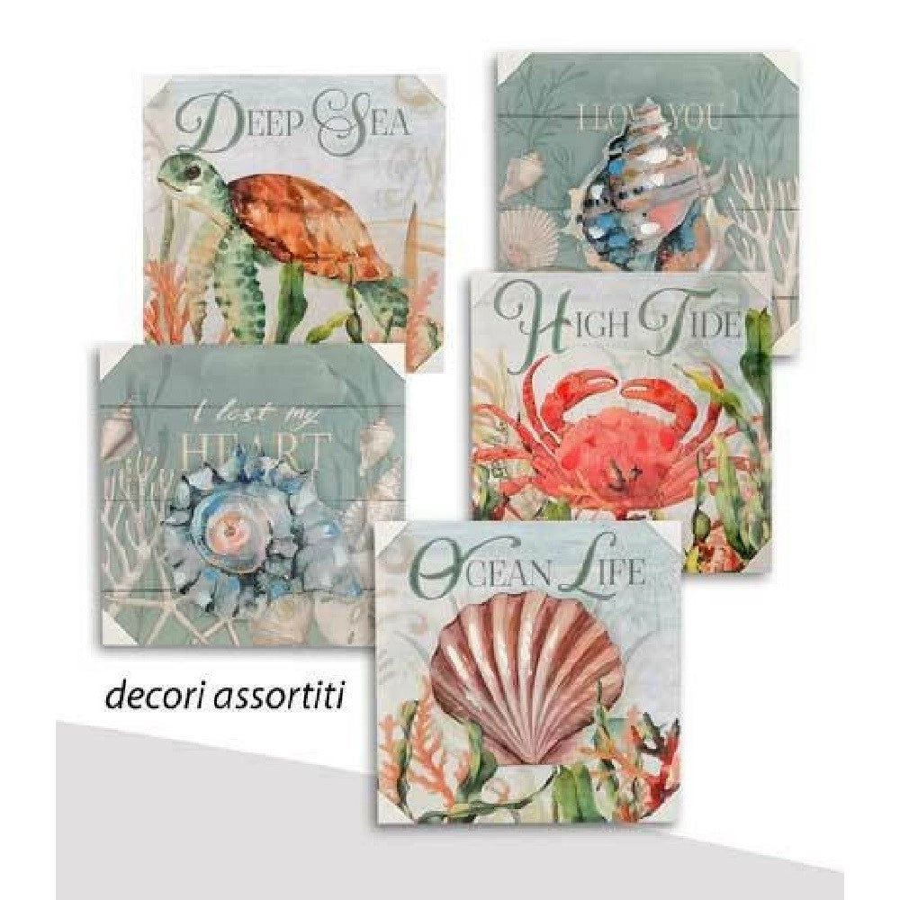 Trade Shop - Quadro Quadretto Decorativo 60x60x2,5 Cm Tela Su Legno Deluxe Decori Ass 806551 -