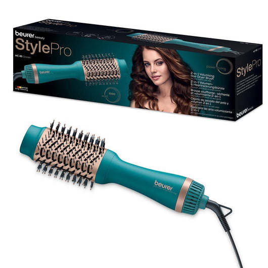 Beurer HC 45 Ocean Spazzola ad Aria Volumizzante 2 in 1, in Colorazione Ottanio Moderna e di Design