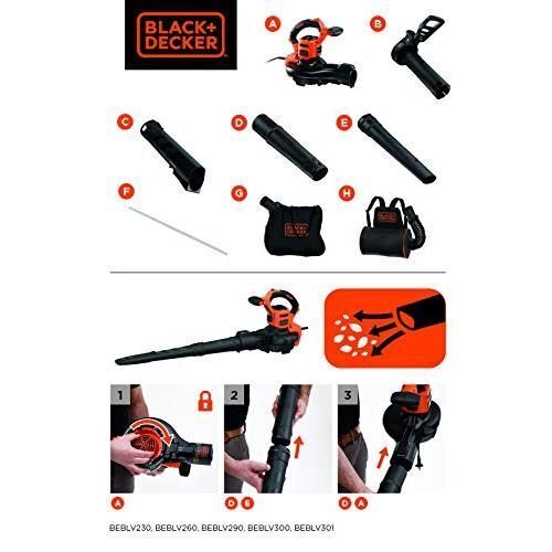Black & Decker BEBLV290 spazza foglie 2900 W 390 km/h