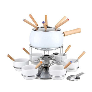 Fonduta Smaltata Bianca Lucida Set Pezzi 23