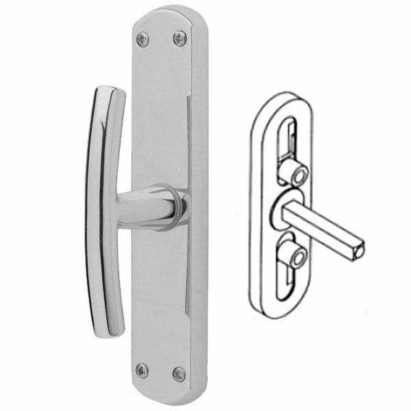 Ghidini 744407003 Maniglia Cremonese Ottone Cromato Satinato Milena Ez+q7