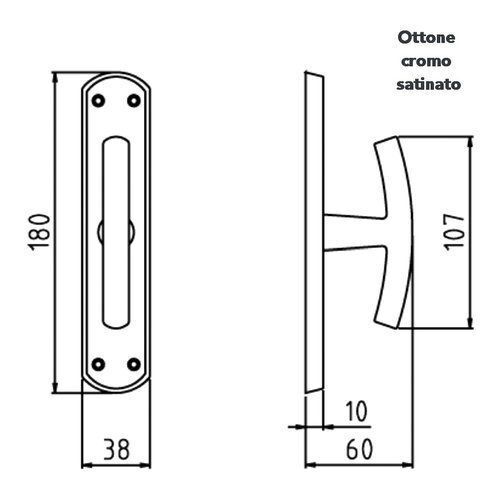 Ghidini 744407003 Maniglia Cremonese Ottone Cromato Satinato Milena Ez+q7