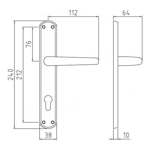 Ghidini 744088508 Maniglia Ottone Satinato Milena Q8 Yale