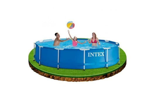 Intex 28212NP Piscina Fuori Terra Metal Frame Rotonda Pompa Filtro 2006 L-h 6503 L Acciaio e PVC Blu 366x76 cm Con Pompa Filtro 366 x 76 cm Blu